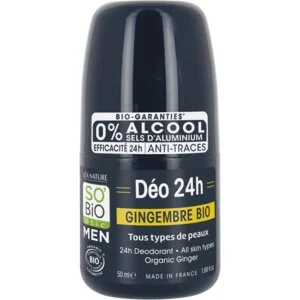 SO’BiO étic Deodorante roll-on 24h MEN - zenzero BIO (50 ml) - efficace fino a 24 ore