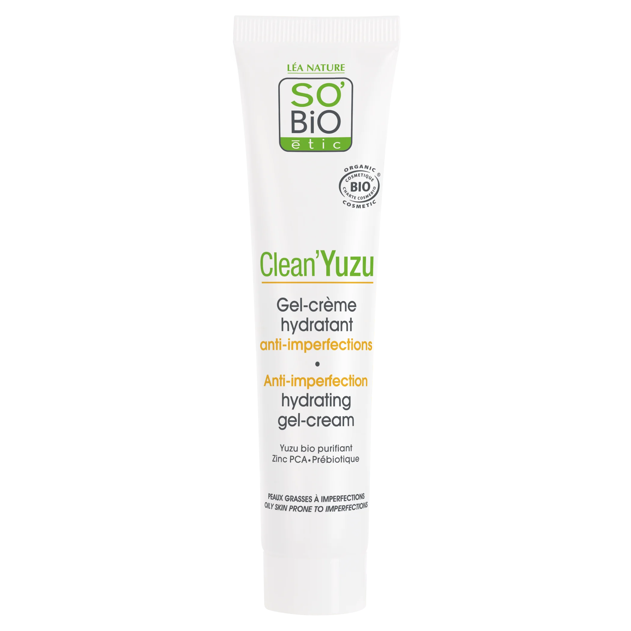 SO’BiO étic Gel-crema viso idratante - Clean Yuzu BIO (40 ml) - ideale per la pelle grassa