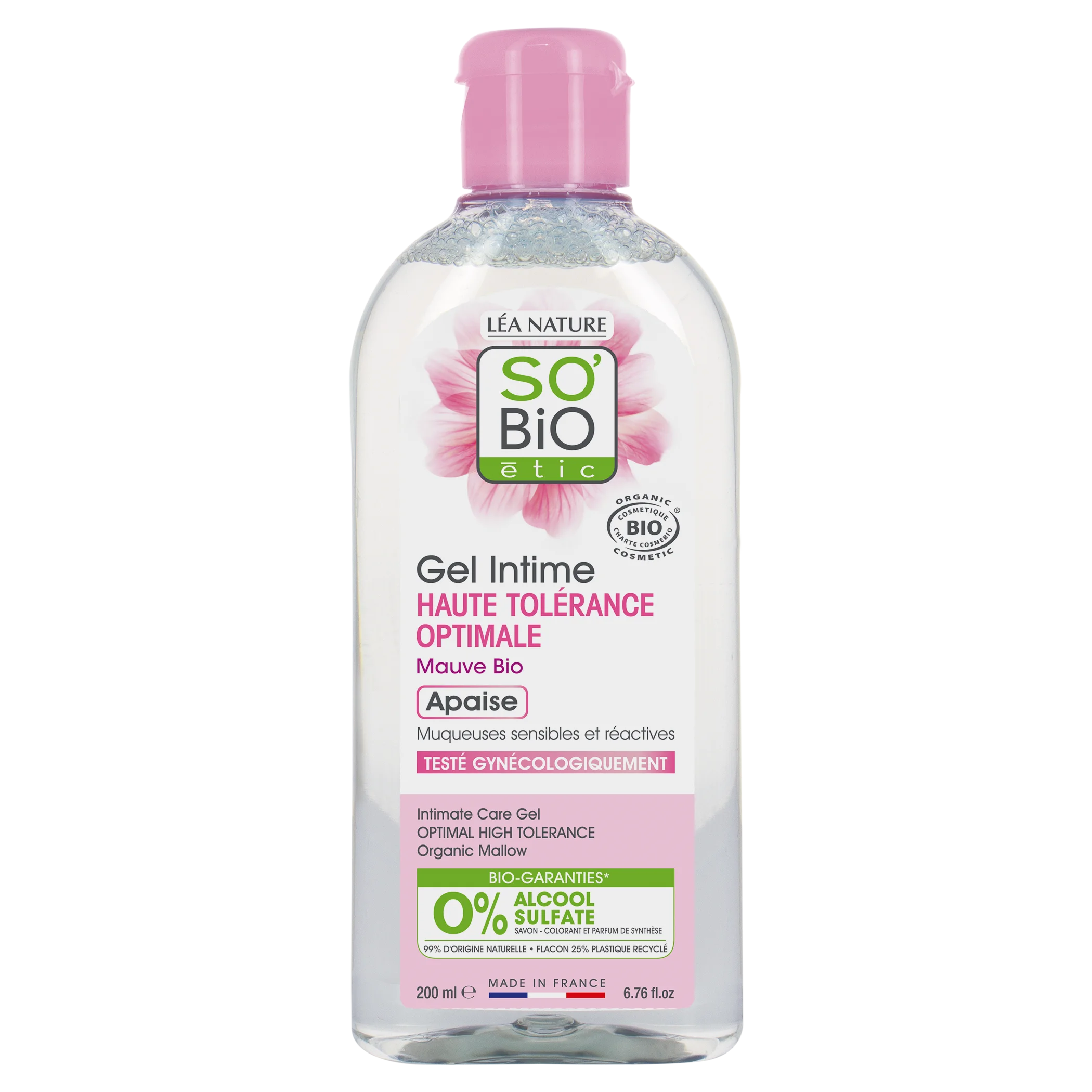 SO’BiO étic Gel detergente intimo ipoallergenico BIO (200 ml) - con estratto di malva comune