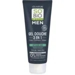 SO’BiO étic Gel doccia MEN 3 in 1 - vetiver BIO rinfrescante (200 ml) - per corpo, viso e capelli