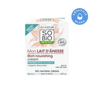 SO’BiO étic Crema ricca e nutriente al latte d'asina BIO (50 ml) - per pelle molto secca