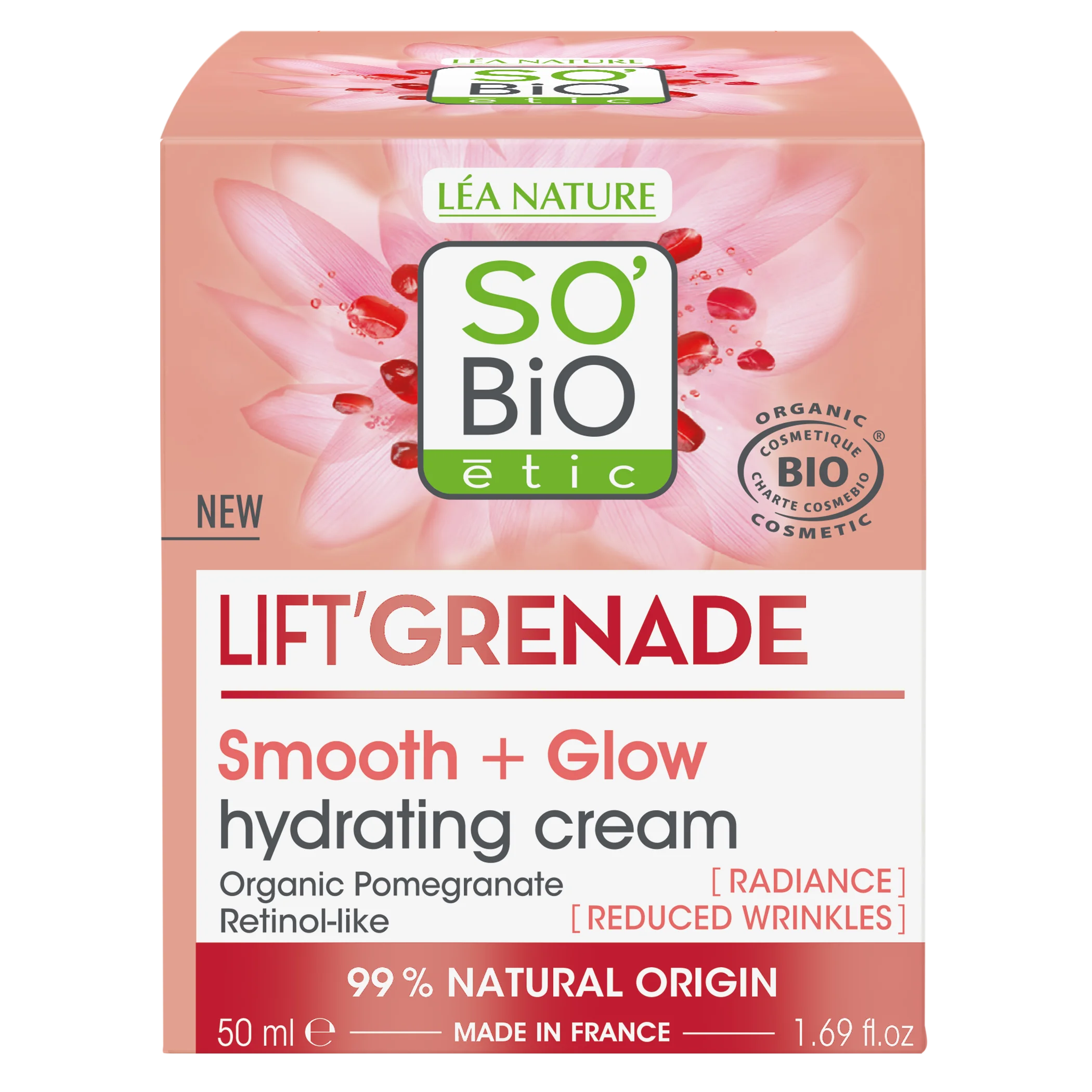 SO’BiO étic Crema giorno illuminante antirughe Lift'Grenade BIO (50 ml) - al melograno