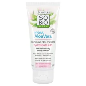 SO’BiO étic Crema idratante ipoallergenica all’Aloe vera per tutta la famiglia BIO (100 ml) - idrata, lenisce e rigenera