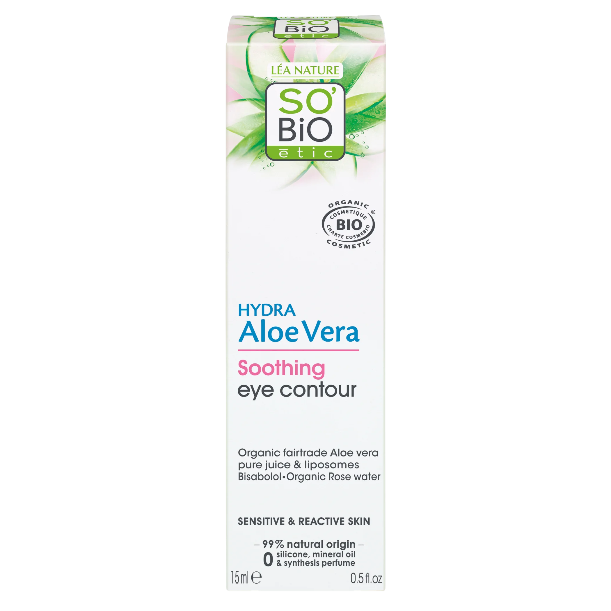 SO’BiO étic Crema contorno occhi lenitiva con Aloe Vera BIO (15 ml) - idrata e lenisce il contorno occhi