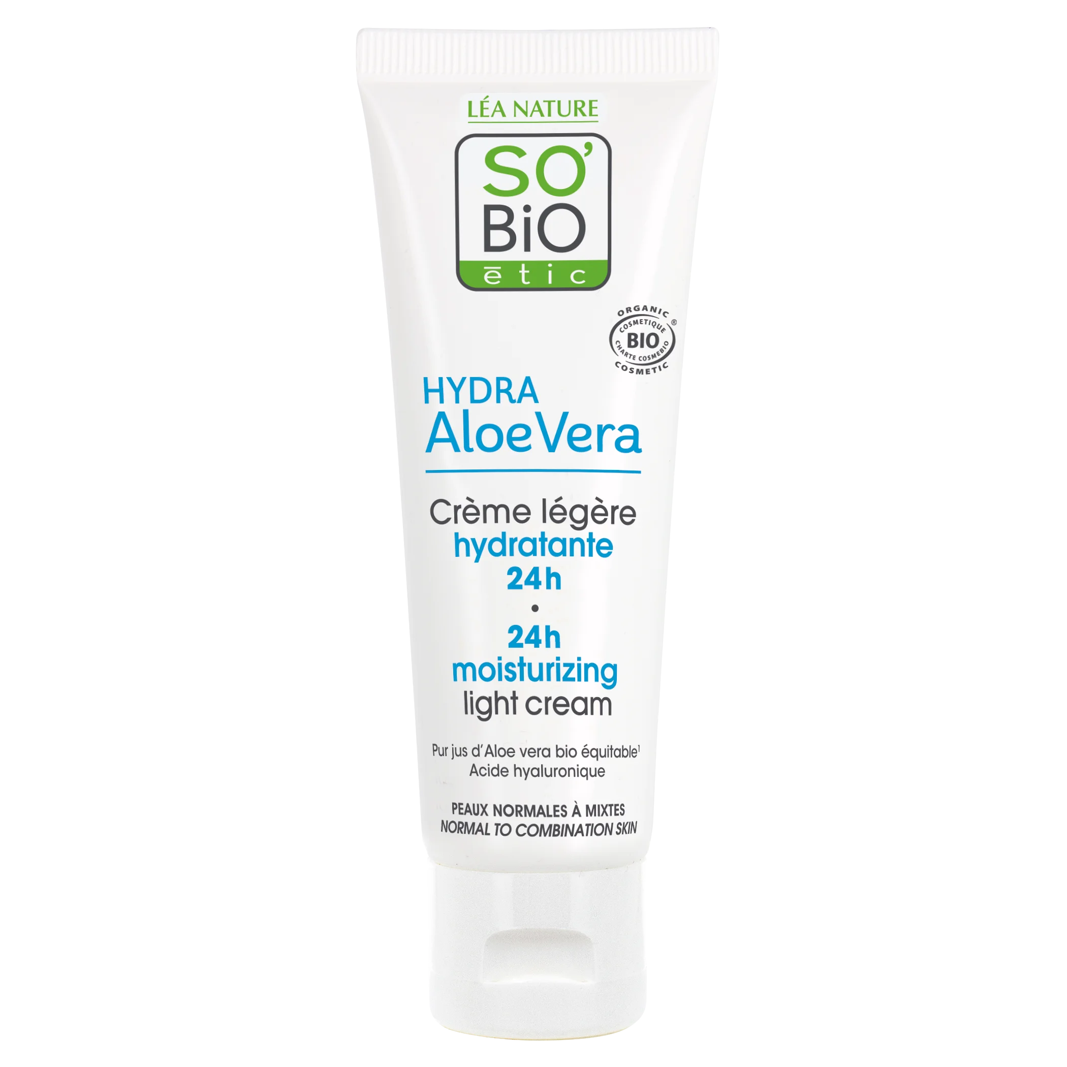 SO’BiO étic Crema giorno leggermente idratante all'Aloe Vera BIO (50 ml) - con acido ialuronico