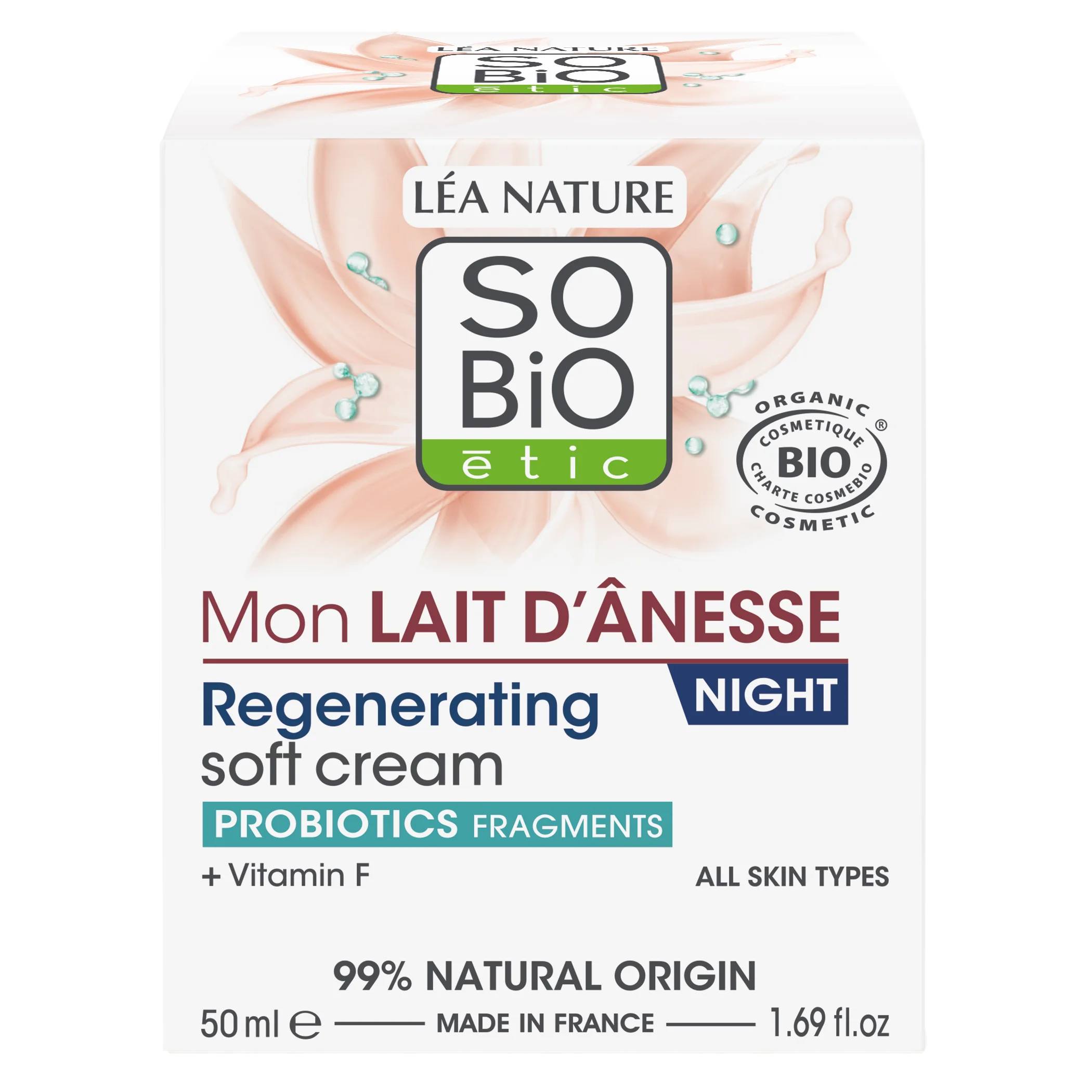 SO’BiO étic Crema notte rigenerante al latte d’asina BIO (50 ml) - texture montata