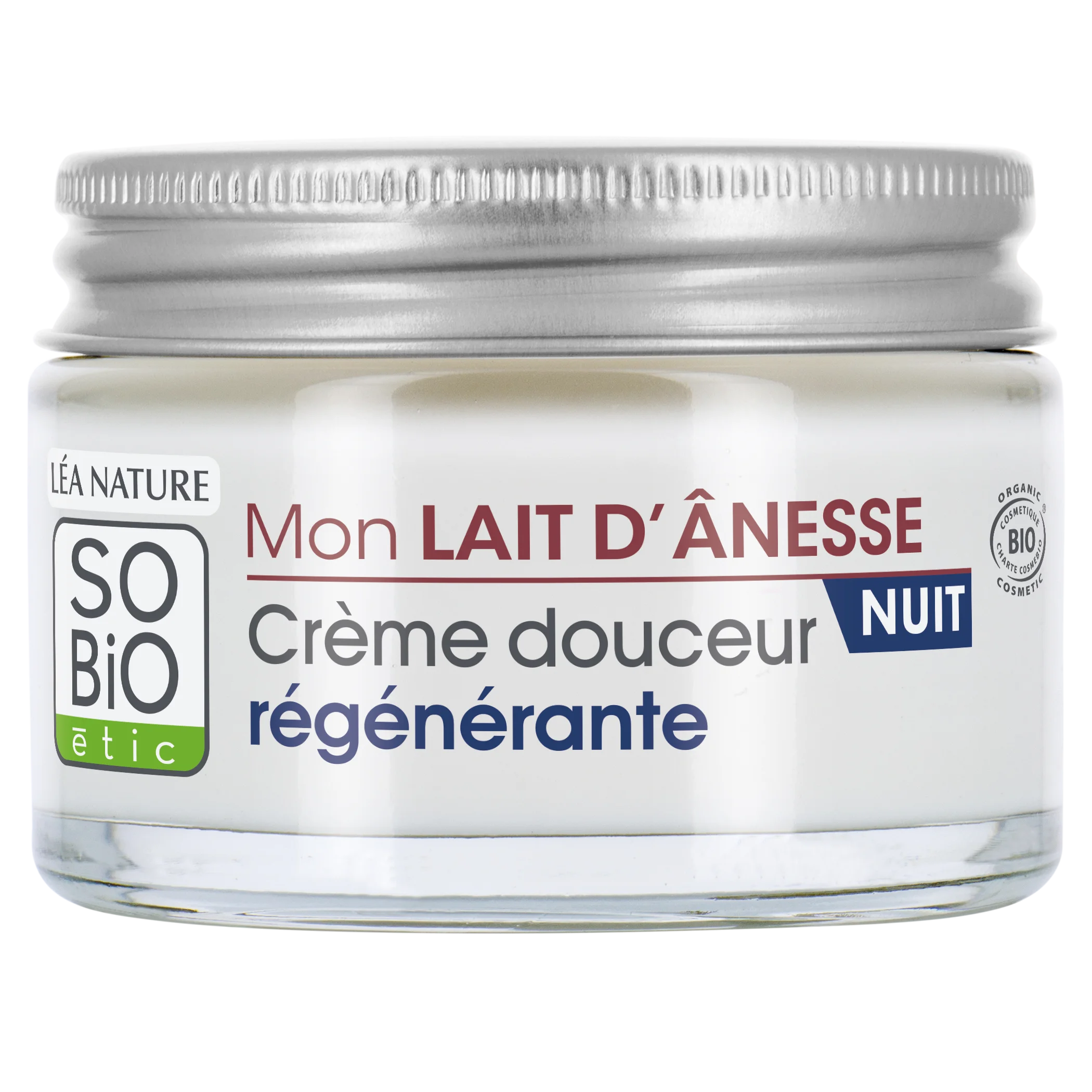 SO’BiO étic Crema notte rigenerante al latte d’asina BIO (50 ml) - texture montata