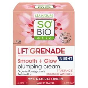 SO’BiO étic Crema notte illuminante antirughe Lift'Grenade BIO (50 ml) - al melograno