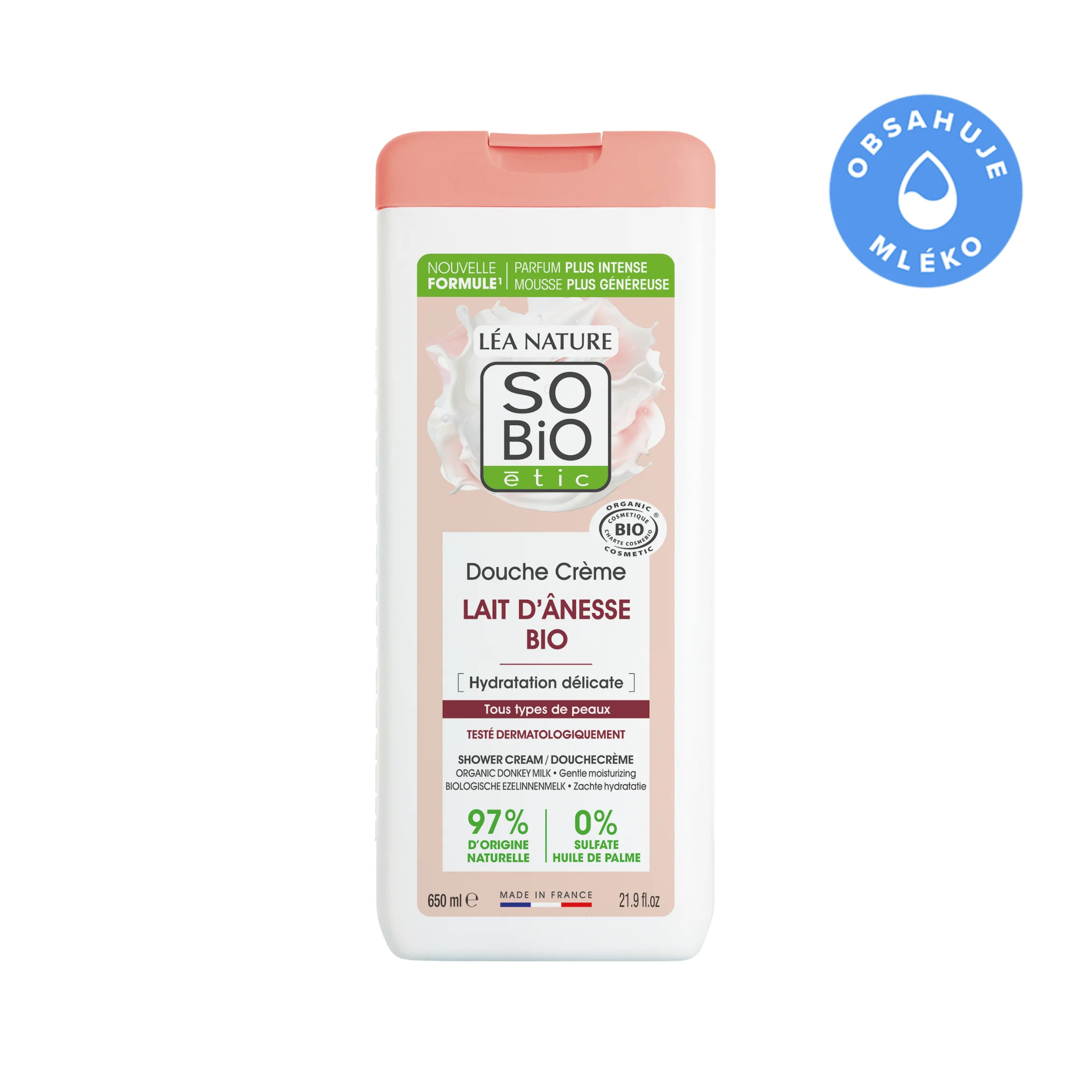 SO’BiO étic Crema doccia delicatamente idratante al latte d’asina BIO (650 ml) - tutti i tipi di pelle