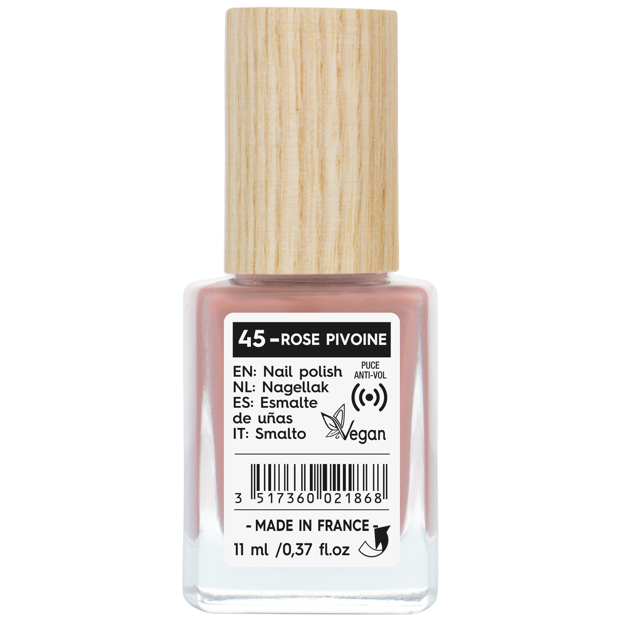 SO’BiO étic Smalto per unghie - 45 peonia rosa (11 ml) - dal colore brillante e intenso