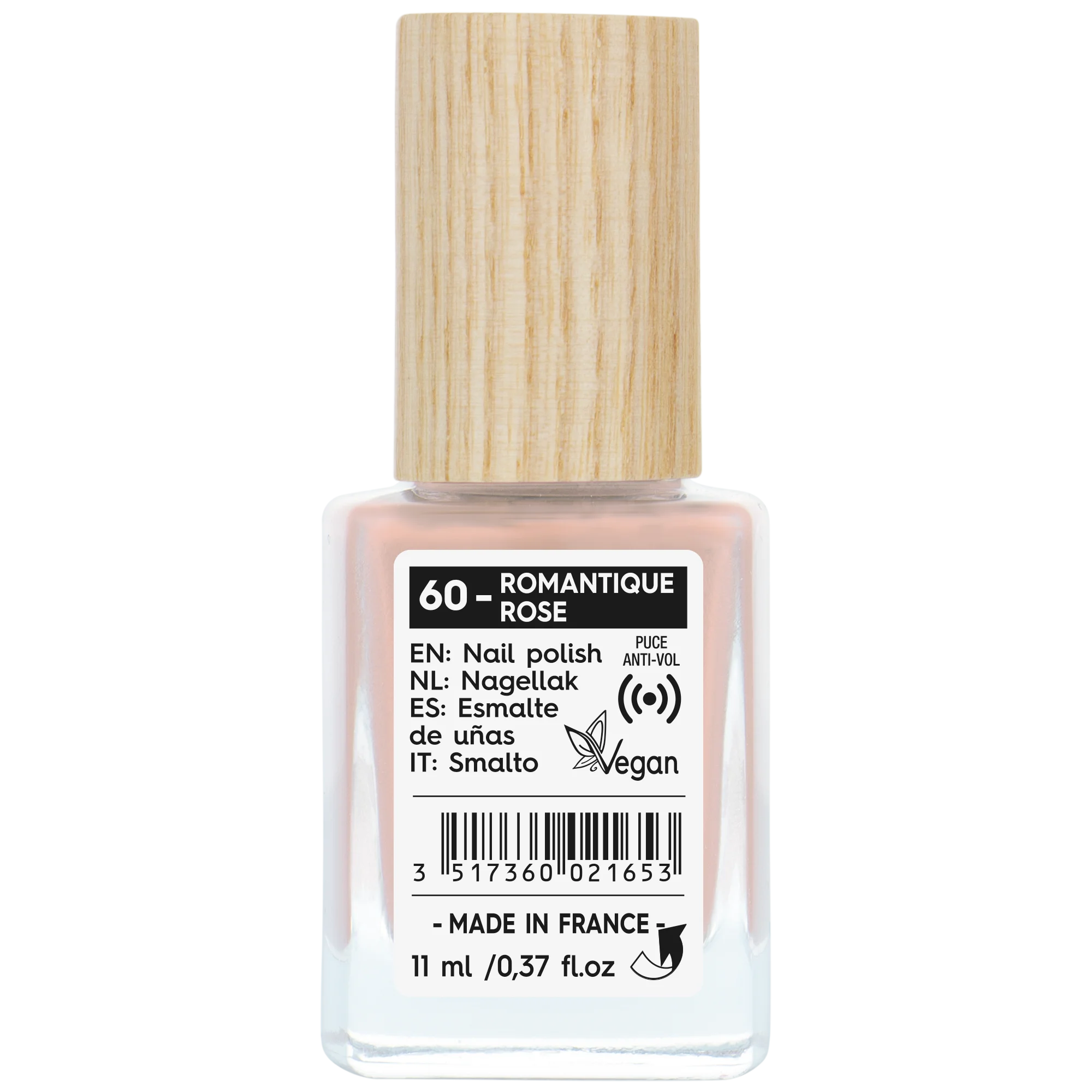 SO’BiO étic Smalto per unghie - 60 rosa romantico (11 ml) - dal colore brillante e intenso