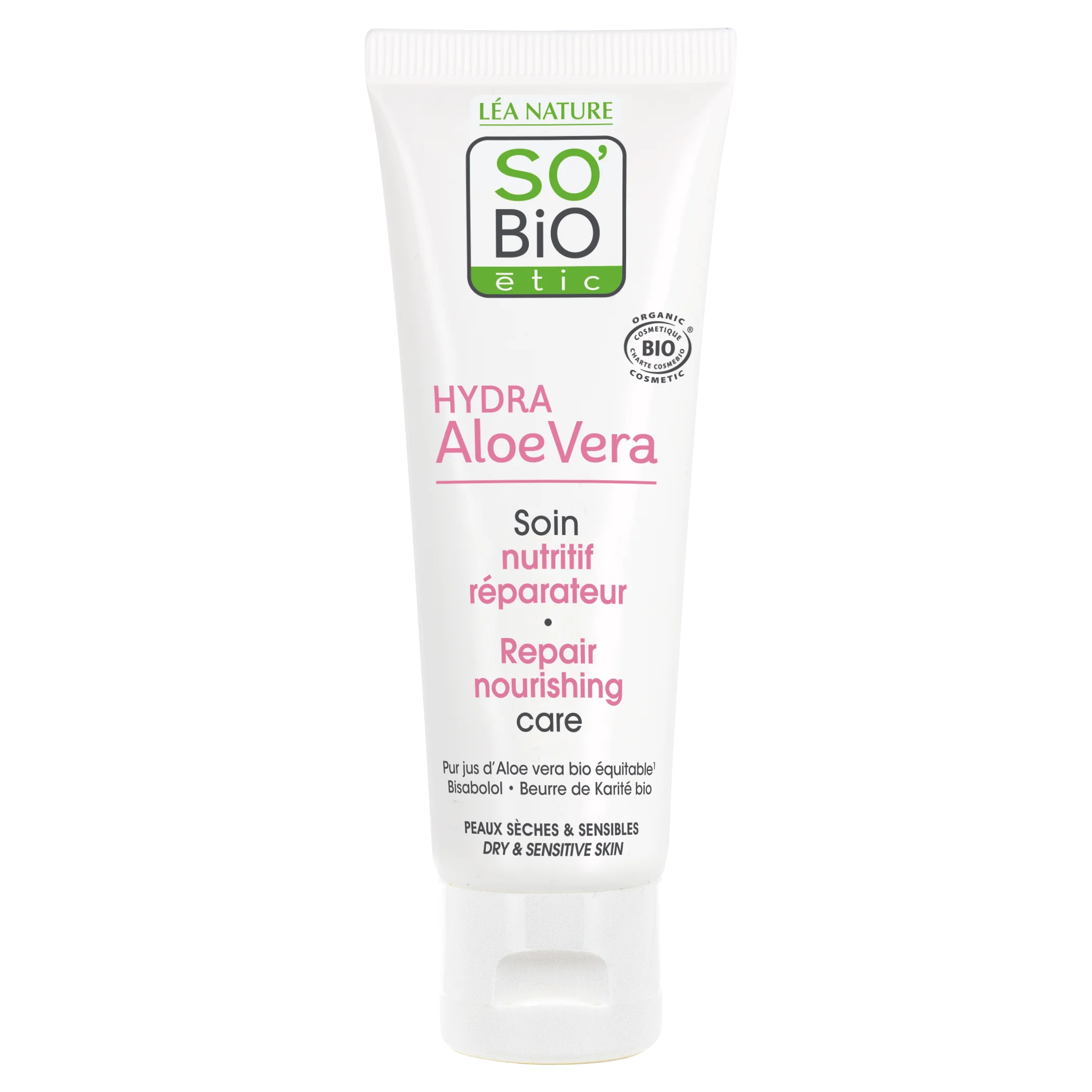 SO’BiO étic Trattamento nutriente riparatore con Aloe vera per pelli sensibili BIO (50 ml) - idrata e nutre la pelle