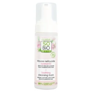 SO’BiO étic Schiuma detergente lenitiva Aloe Vera BIO (150 ml) - arricchita con acqua di rose