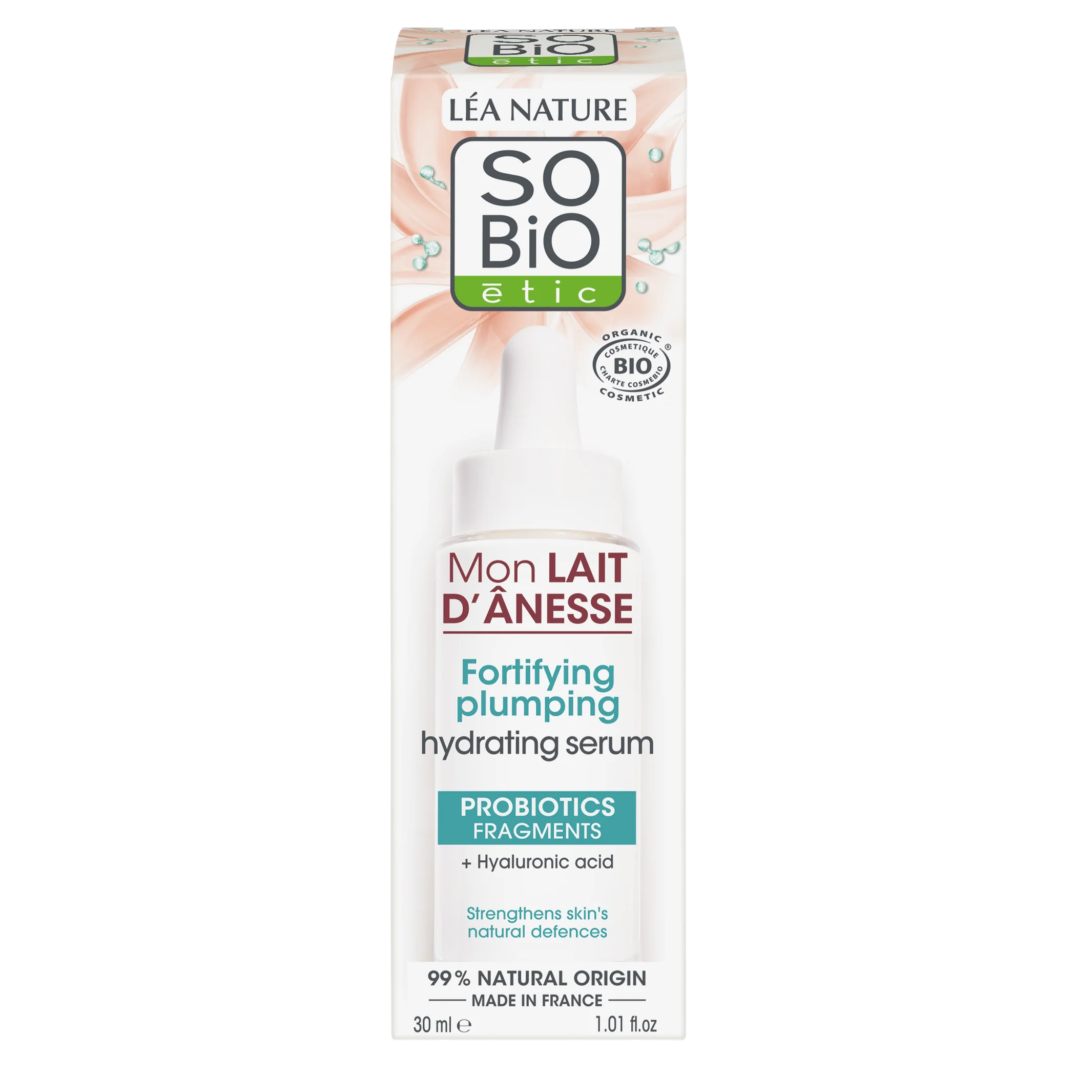 SO’BiO étic Siero idratante rinforzante al latte d’asina BIO (30 ml) - con acido ialuronico
