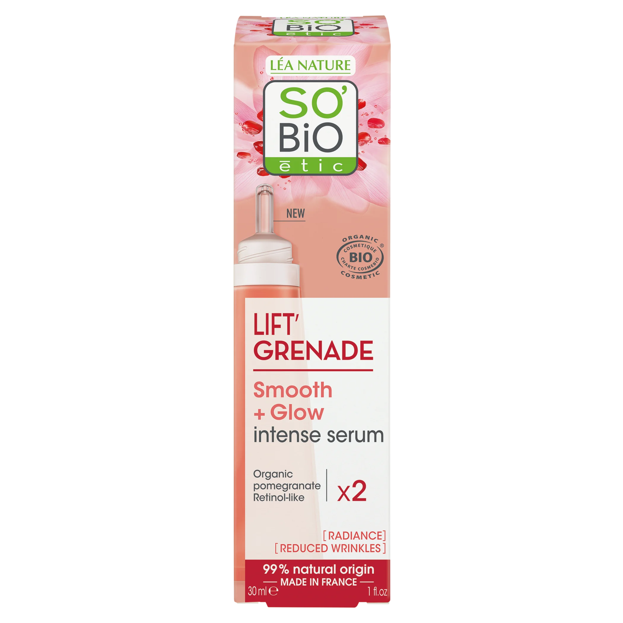 SO’BiO étic Siero illuminante antirughe Lift'Grenade BIO (30 ml) - al melograno