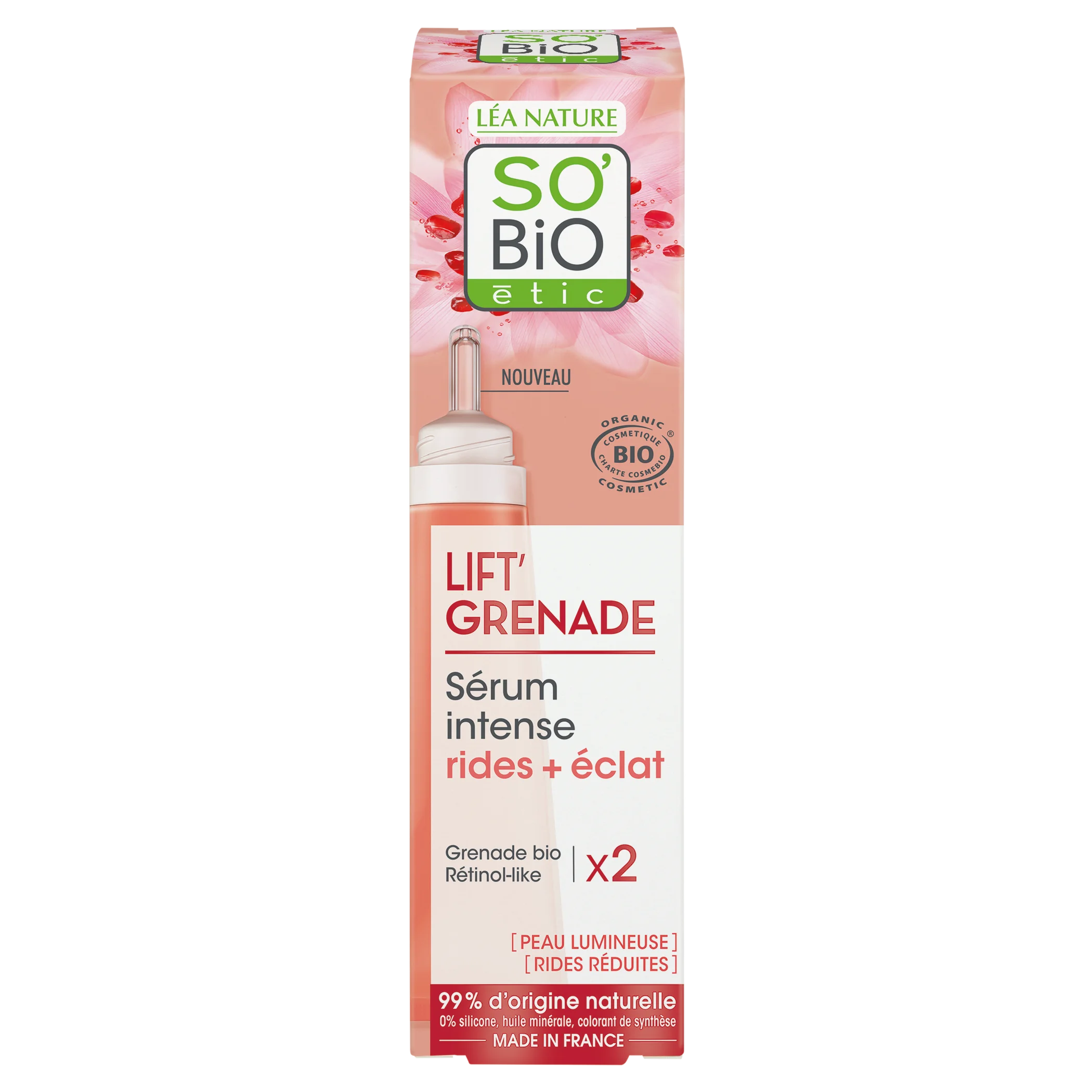 SO’BiO étic Siero illuminante antirughe Lift'Grenade BIO (30 ml) - al melograno