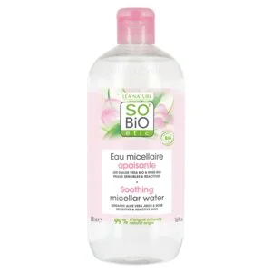 SO’BiO étic Acqua micellare lenitiva BIO all'Aloe Vera (500 ml) - arricchita con acqua di camomilla