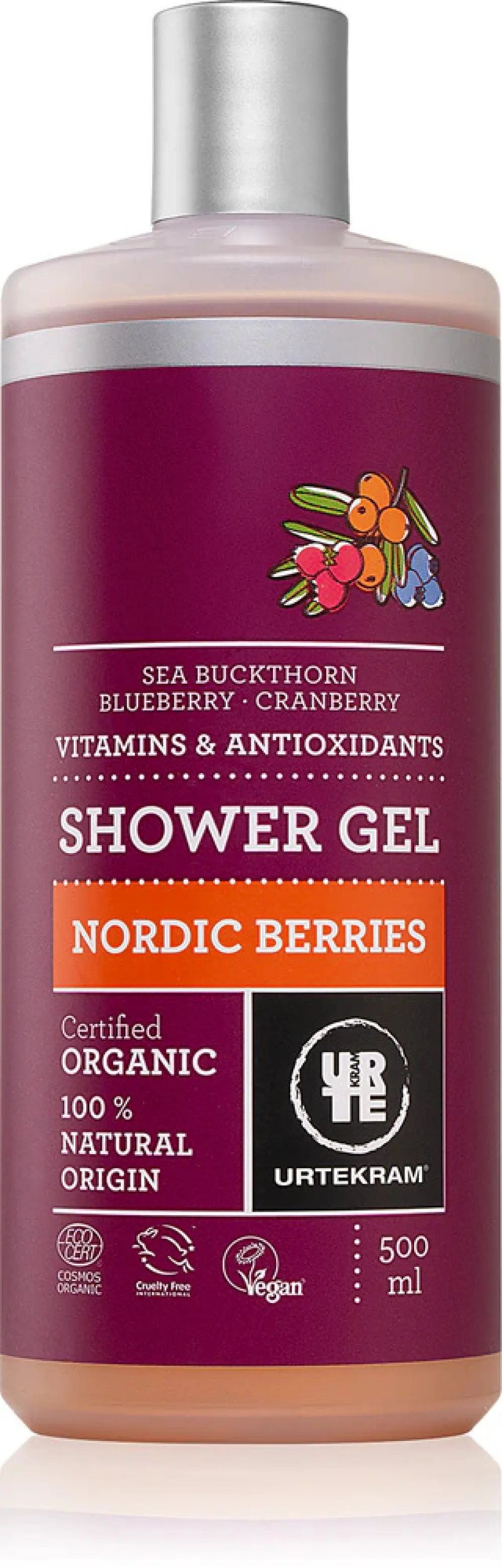 Urtekram Gel doccia Frutti di bosco nordici 500ml BIO, VEG