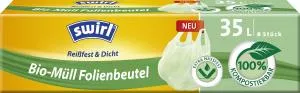 Swirl Sacchetti biocompostabili con manici (6 pezzi) - 35 l