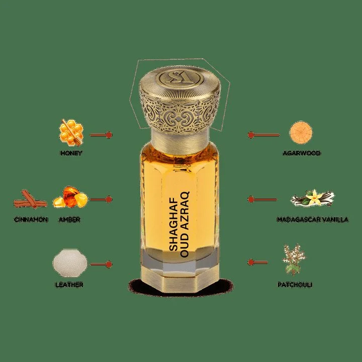 Shaghaf Oud Azraq Olio Profumato Concentrato U 12 ml