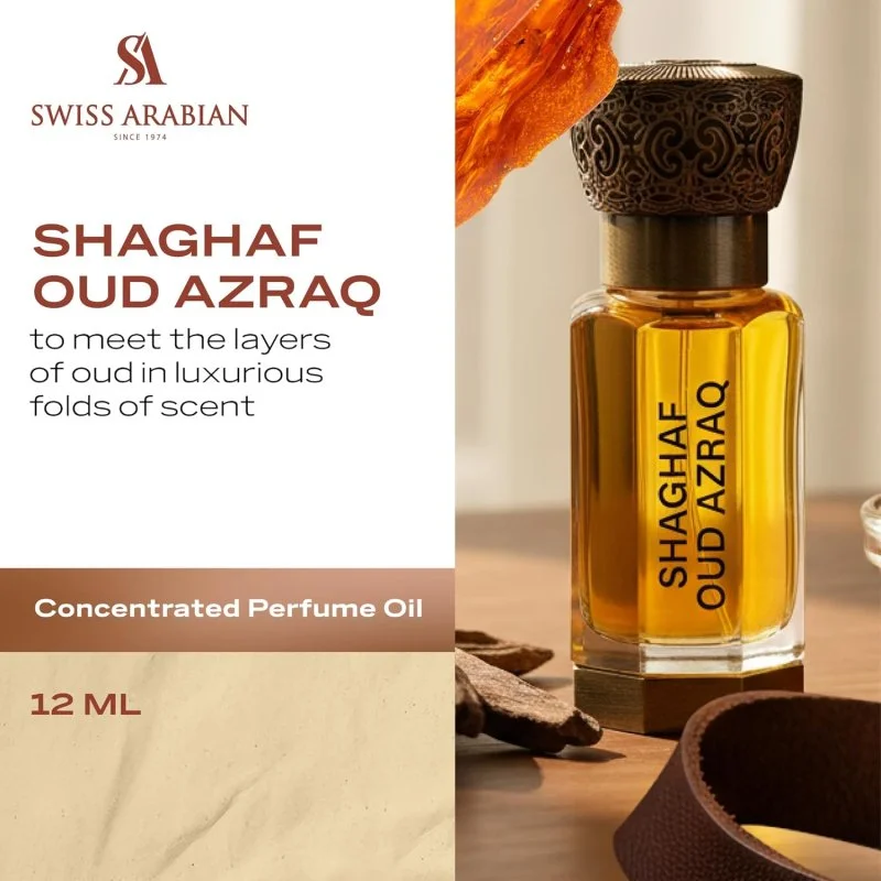 Shaghaf Oud Azraq Olio Profumato Concentrato U 12 ml