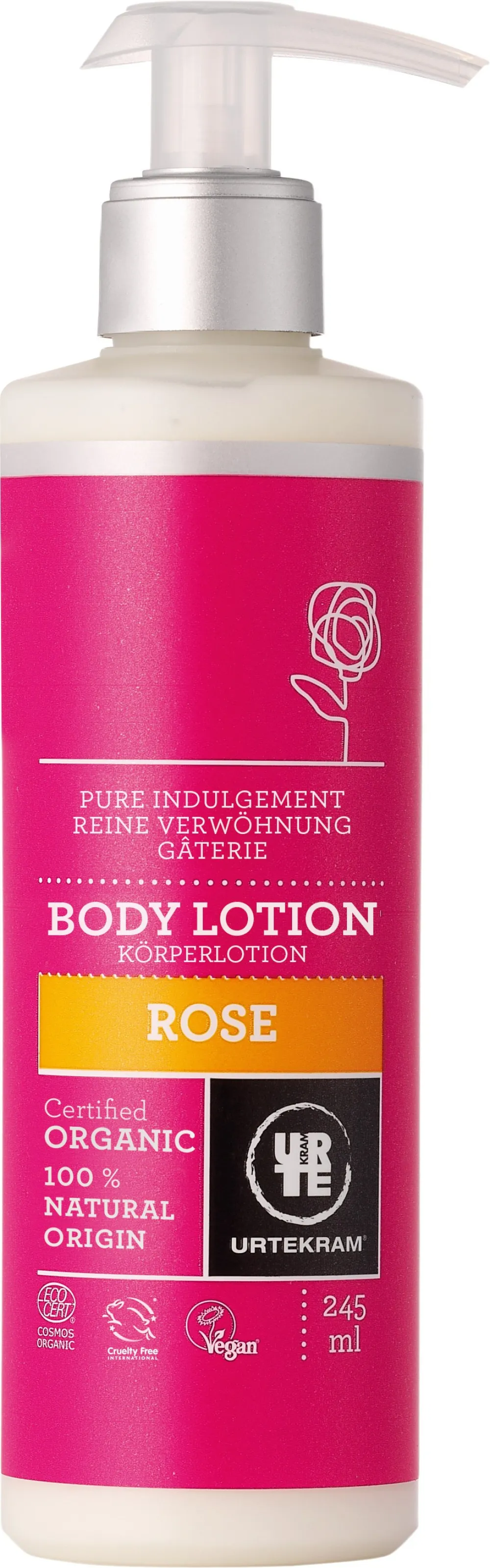Urtekram Latte corpo rosa 245ml BIO, VEG