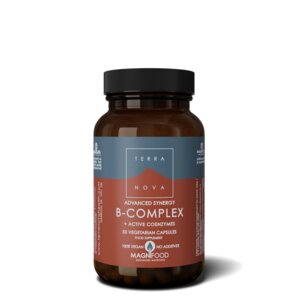 Advanced Synergy Complesso vitaminico B (50 capsule) - arricchito con erbe e adattogeni