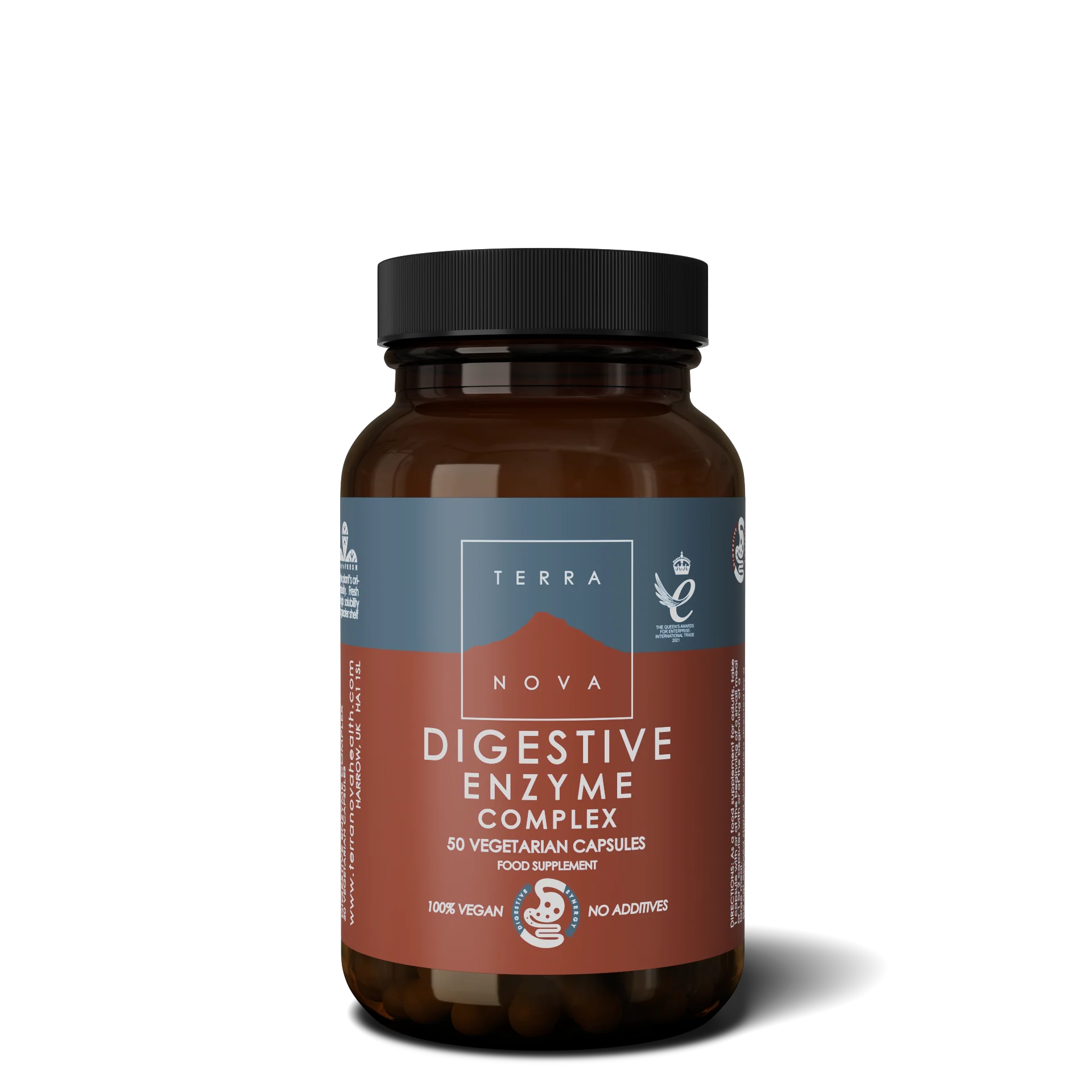 Terranova Health Complesso di enzimi digestivi (50 capsule) - arricchito con finocchio, zenzero e carciofo
