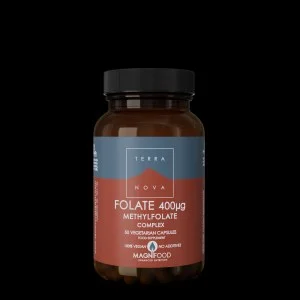 Terranova Health Folato (Metilfolato) 400 µg Complesso (50 capsule) - forma naturale dell'acido folico