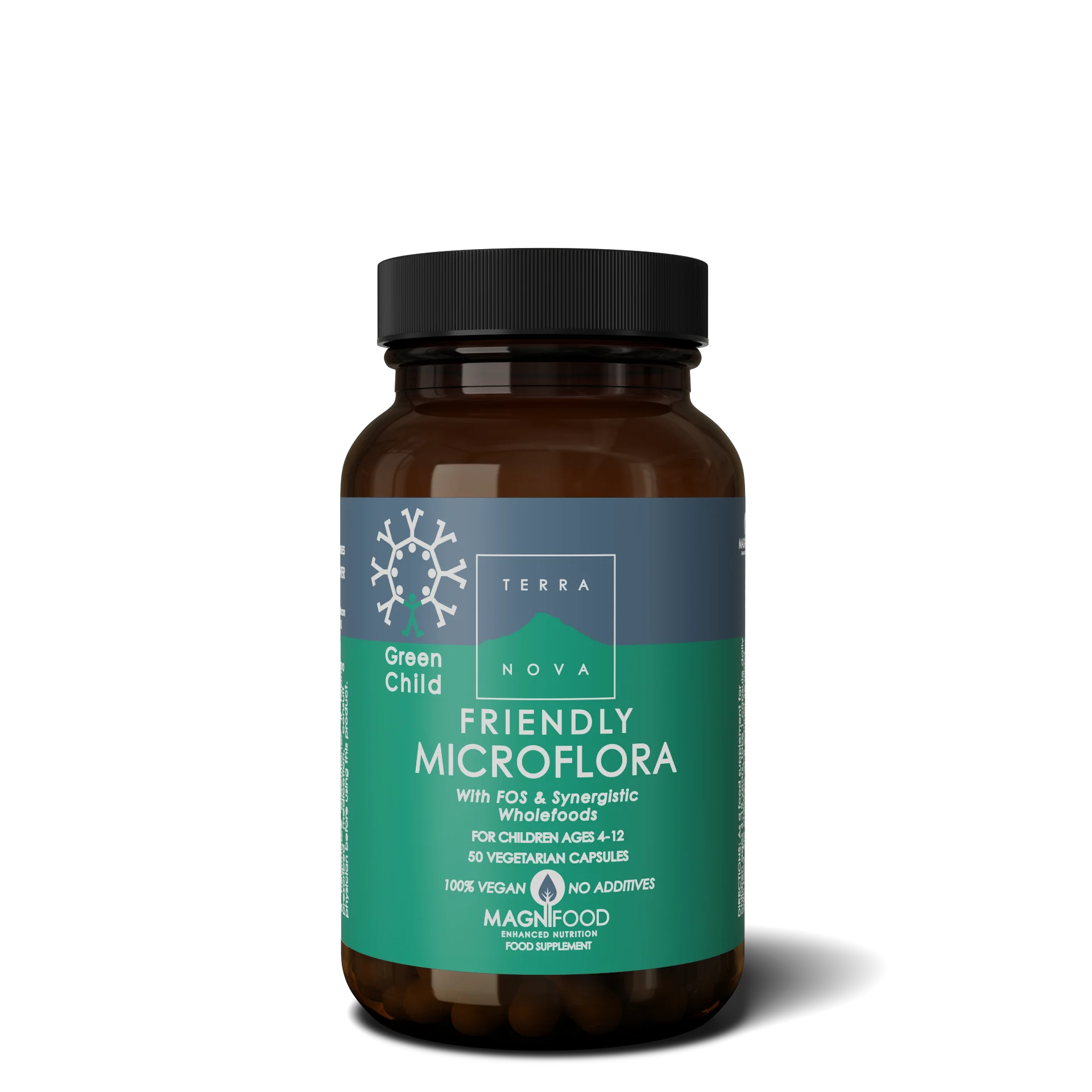 Terranova Health Green Child Friendly Microflora (50 capsule) - adatto ai bambini dai 4 ai 12 anni