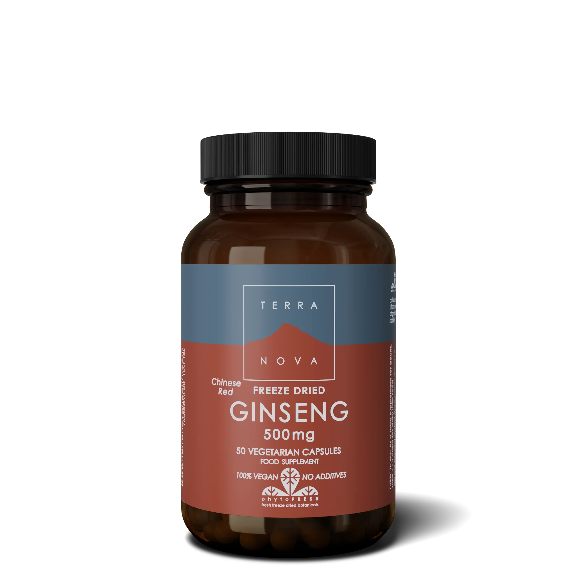 Terranova Health Ginseng rosso cinese liofilizzato BIO (50 capsule) - supporta il sistema immunitario