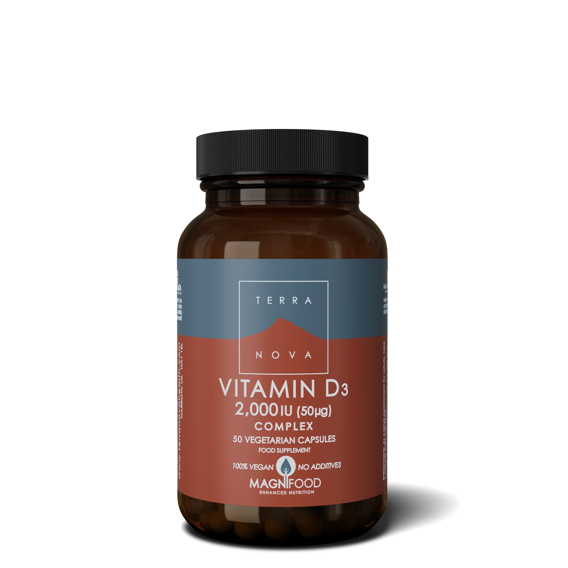 Terranova Health Vitamina D3 2000 UI Complesso (50 capsule) - ottenuta dal lichene