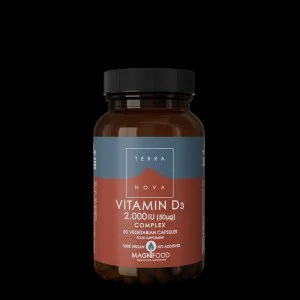 Terranova Health Vitamina D3 2000 UI Complesso (50 capsule) - ottenuta dal lichene