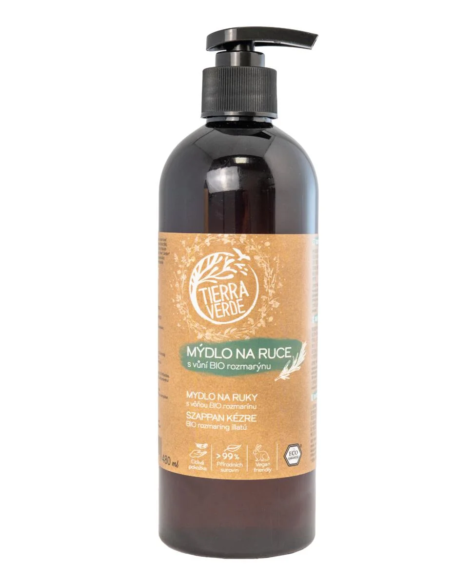 Tierra Verde Sapone liquido per le mani - BIO Rosmarino 100 ml - con piantaggine bio ceca