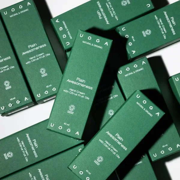 Uoga Uoga Crema idratante per le mani Plain Awesomeness BIO (40 ml) - con una fresca fragranza agrumata