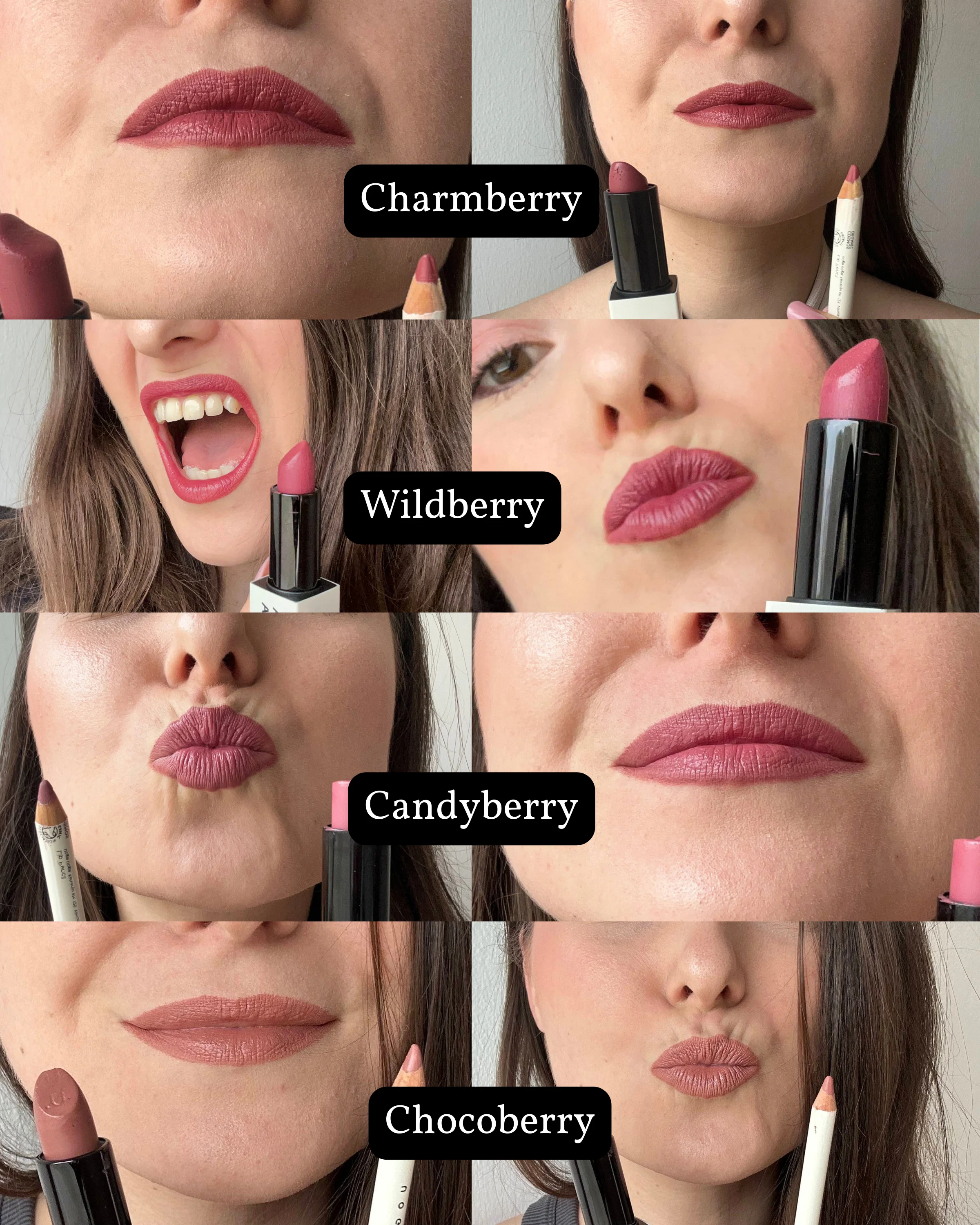 Uoga Uoga Rossetto nutriente (4 g) 615 Charmberry - 6 tonalità a base di minerali
