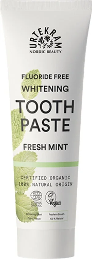 Urtekram Dentifricio sbiancante alla menta BIO (75 ml) - dal fresco gusto di menta