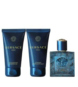 Versace Eros confezione regalo 50 ml + gel doccia 50 ml + balsamo dopobarba eau de toilette da uomo