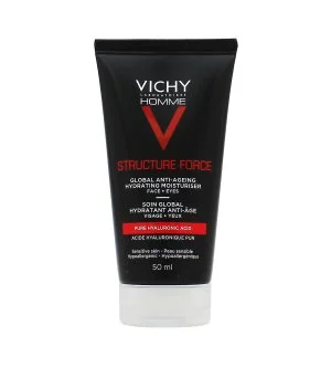 Vichy Homme Structure Force Idratante Anti-Età crema antirughe rassodante con acido ialuronico per uomo