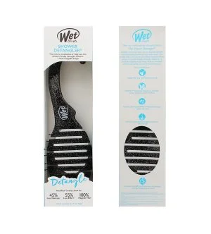 Wet Brush Shower Detangler spazzola per capelli Glitter Black