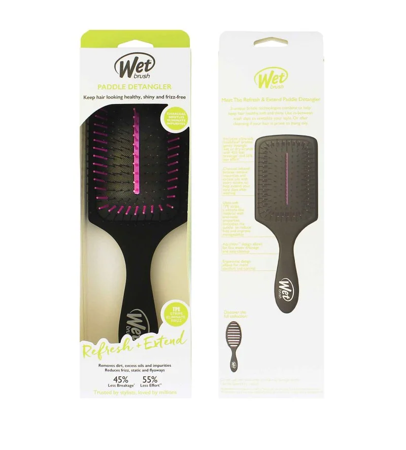 Refresh + Extend Paddle Detangler spazzola per capelli nera