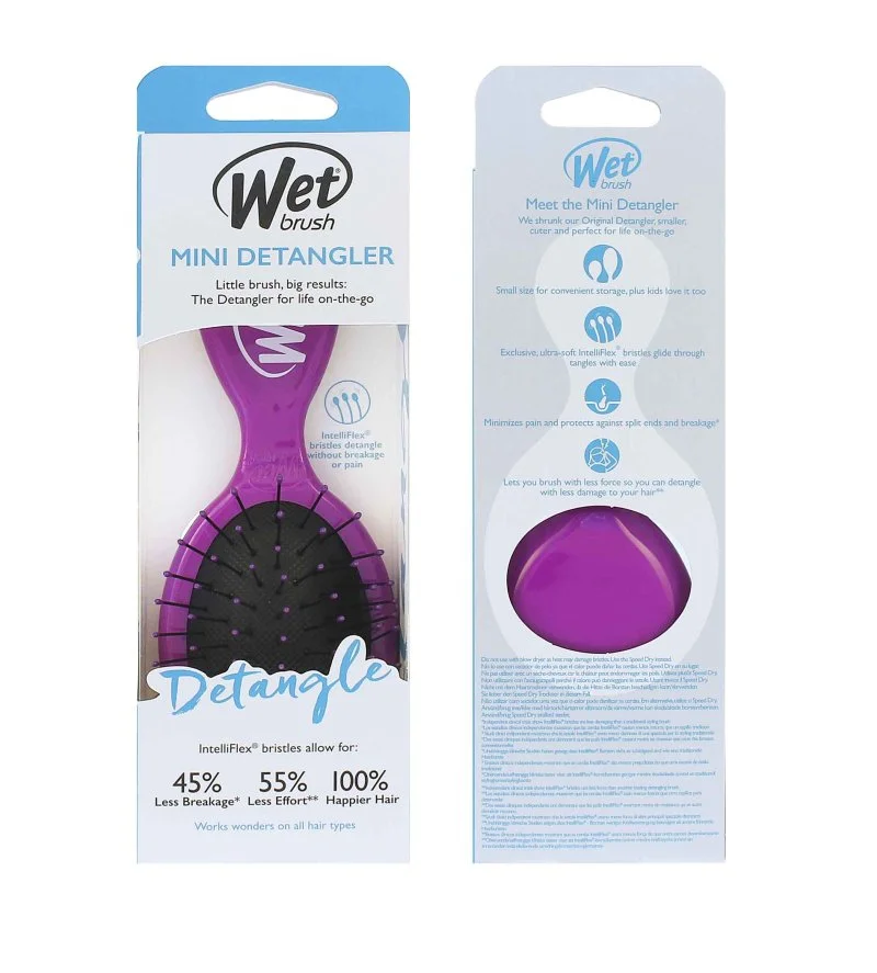 Mini Detangler spazzola per capelli viola