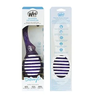 Wet Brush Shower Detangler spazzola per capelli Purple Glitter