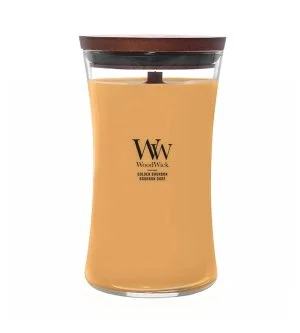 WoodWick Golden Bourbon candela profumata con stoppino in legno 609,5 g