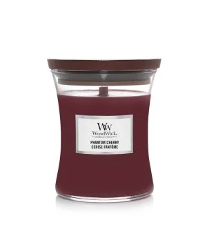 WoodWick Phantom Cherry candela profumata con stoppino in legno 275 g