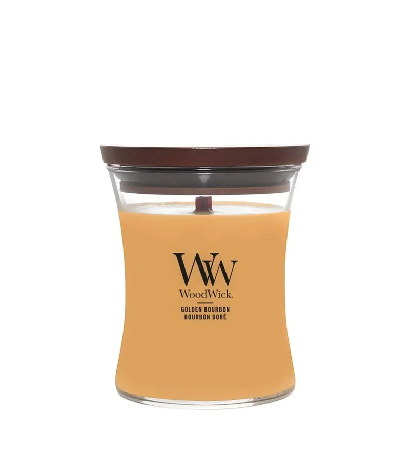 Golden Bourbon candela profumata con stoppino in legno 275 g