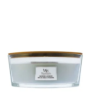 WoodWick Sagewood & Seagrass candela profumata con stoppino in legno 453,6 g