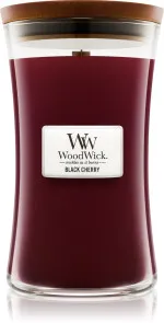 Candela profumata WoodWick Black Cherry con stoppino in legno 275 g