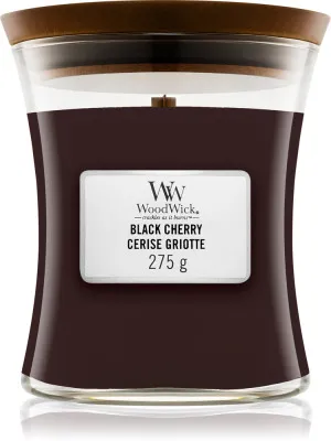 WoodWick Candela profumata WoodWick Black Cherry con stoppino in legno per donne