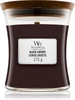 Candela profumata WoodWick Black Cherry con stoppino in legno 275 g